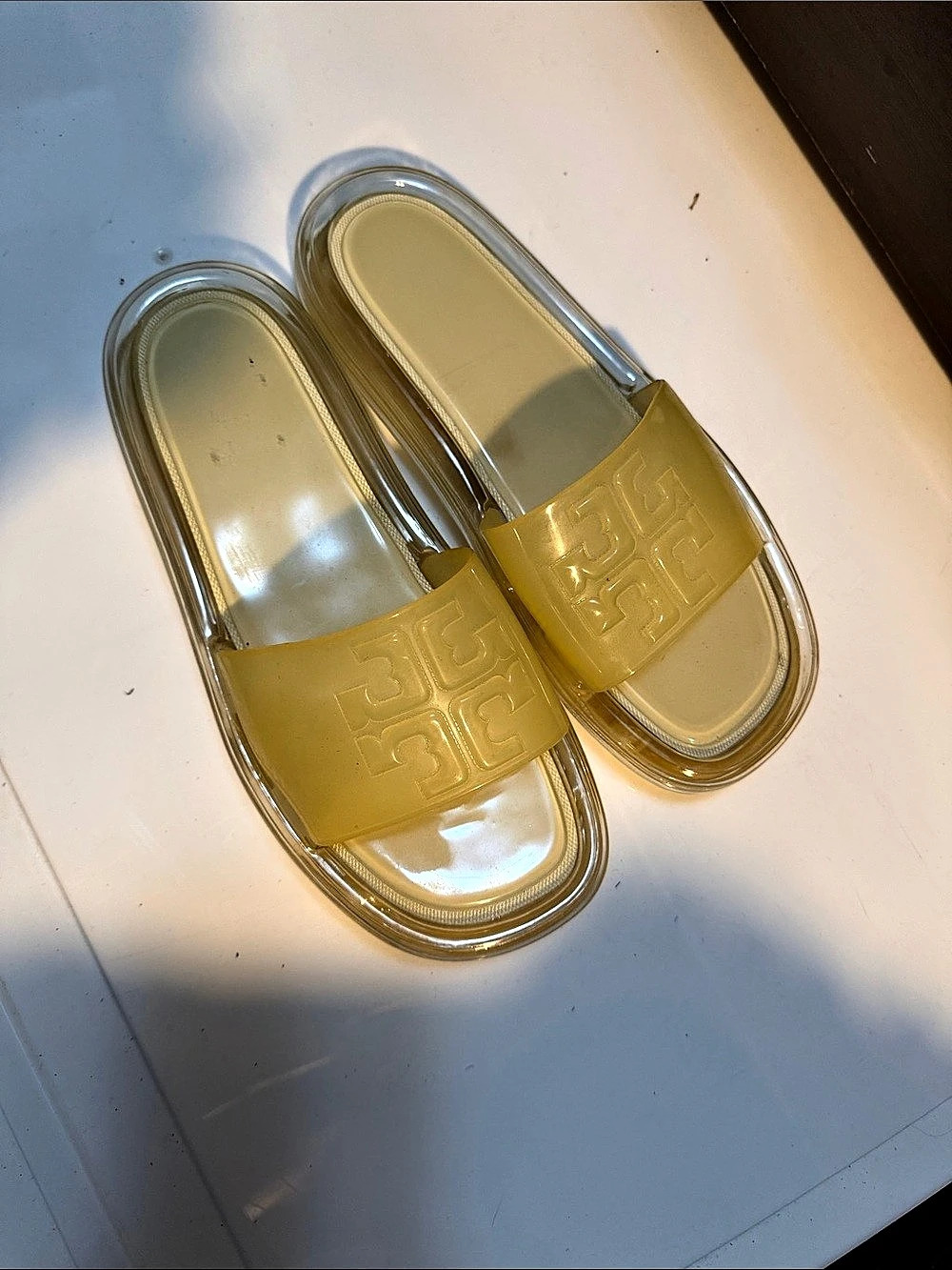 Tory Burch Yellow Slide Sandals